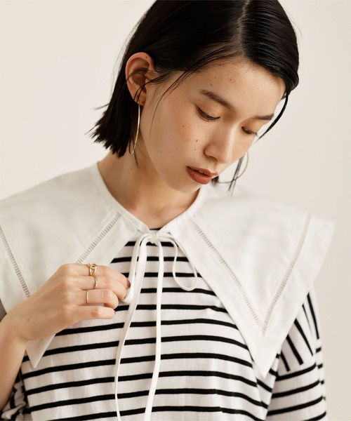 titivate（ティティベイト）の「レースデザインビッグセーラーカラー/付け襟（付け襟・レディース・ホワイト/ブラック・F）」の9枚目の写真