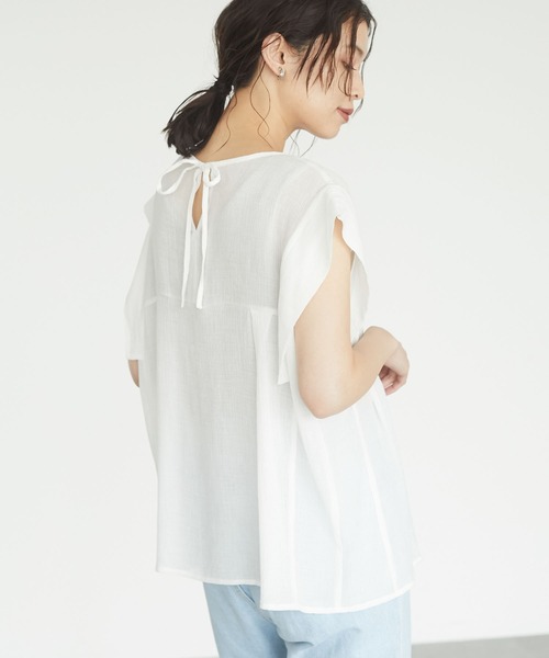 ELENCARE DUE(エレンカーレデュエ)の「・ELENCARE DUE ヨウリュウフレンチブラウス*(シャツ/ブラウス・レディース・ブラック/ブルー/ピンク/オフホワイト・FREE)」の1枚目の写真