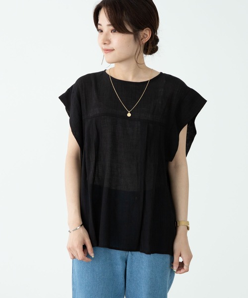 ELENCARE DUE(エレンカーレデュエ)の「・ELENCARE DUE ヨウリュウフレンチブラウス*(シャツ/ブラウス・レディース・ブラック/ブルー/ピンク/オフホワイト・FREE)」の2枚目の写真