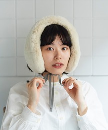 bulle de savon | ラビットファー　みみあてマフラー(イヤーマフ)