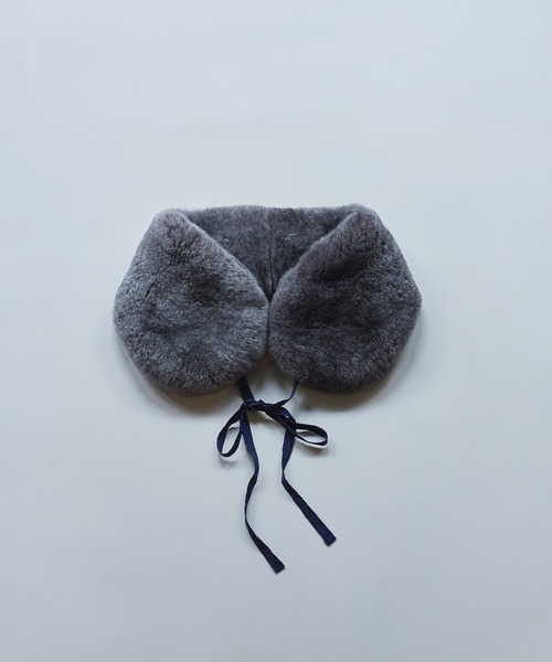 bulle de savon（ビュルデサボン）の「ラビットファー　みみあてマフラー（イヤーマフ・レディース・グレー/キナリ・FREE）」の21枚目の写真
