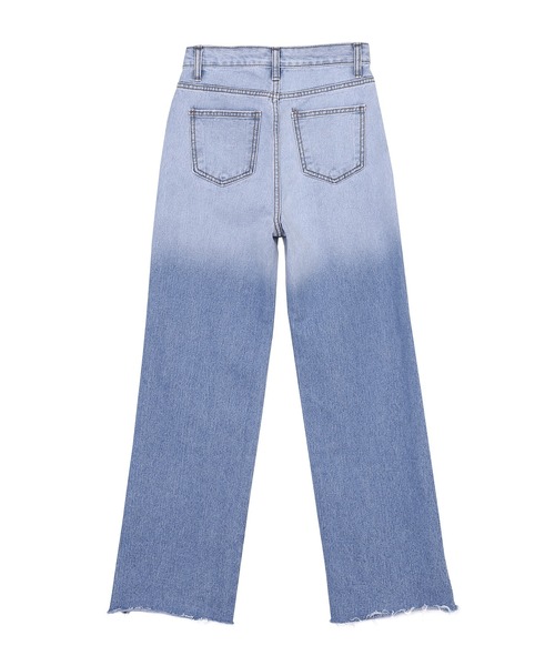 Figments（フィグメンツ）の「グラデーションフリンジデニムパンツ（デニムパンツ・レディース・ライトインディゴブルー・SMALL/MEDIUM/LARGE）」の5枚目の写真