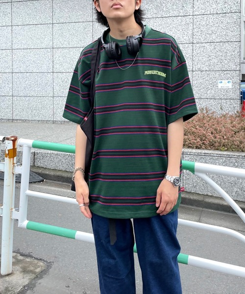 WHO'S WHO gallery(フーズフーギャラリー)の「【KOOKY'N/クーキー】ボーダーTEE(Tシャツ/カットソー・メンズ・ブラック/グリーン/ブラウン/ネイビー/アッシュグレー・FREE)」の4枚目の写真