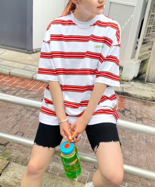 WHO'S WHO gallery(フーズフーギャラリー)の「【KOOKY'N/クーキー】ボーダーTEE(Tシャツ/カットソー・メンズ・ブラック/グリーン/ブラウン/ネイビー/アッシュグレー・FREE)」の3枚目の写真