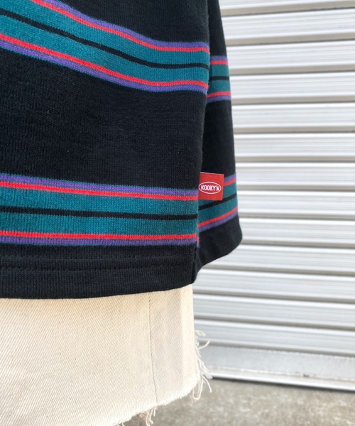 WHO'S WHO gallery(フーズフーギャラリー)の「【KOOKY'N/クーキー】ボーダーTEE(Tシャツ/カットソー・メンズ・ブラック/グリーン/ブラウン/ネイビー/アッシュグレー・FREE)」の8枚目の写真