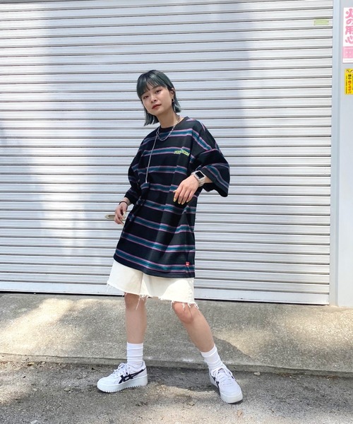 WHO'S WHO gallery(フーズフーギャラリー)の「【KOOKY'N/クーキー】ボーダーTEE(Tシャツ/カットソー・メンズ・ブラック/グリーン/ブラウン/ネイビー/アッシュグレー・FREE)」の11枚目の写真