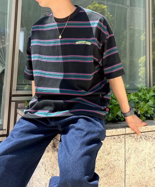 WHO'S WHO gallery(フーズフーギャラリー)の「【KOOKY'N/クーキー】ボーダーTEE(Tシャツ/カットソー・メンズ・ブラック/グリーン/ブラウン/ネイビー/アッシュグレー・FREE)」の14枚目の写真