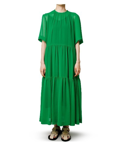 LE CIEL BLEU(ルシェルブルー)の「Chiffon Volume Dress(ワンピース・レディース・ブルー/グリーン/アイボリー・36)」の8枚目の写真