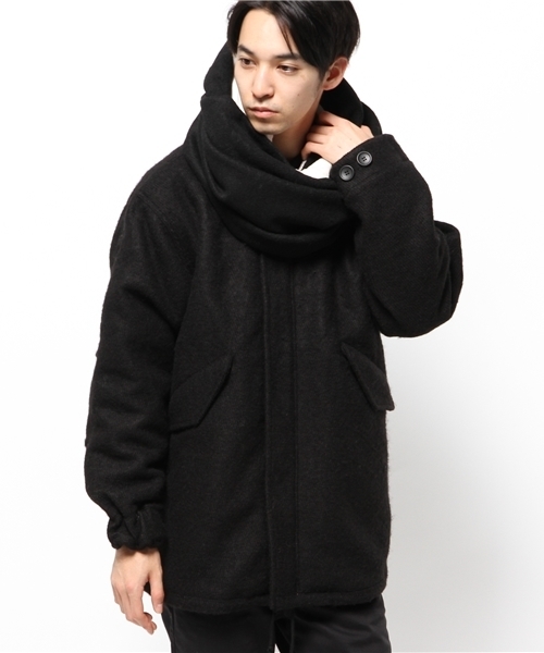 Lui's(ルイス)の「Lui's ドロップショルダーウールモッズコート(その他アウター・メンズ・ブラック/チャコールグレー・FREE)」の1枚目の写真