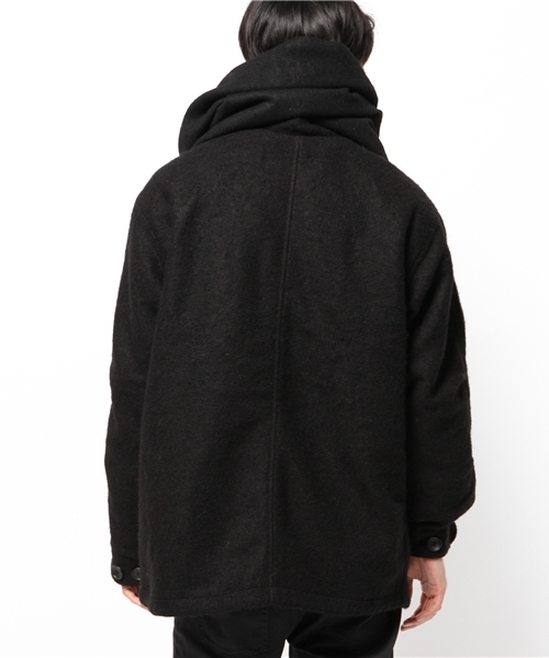 Lui's(ルイス)の「Lui's ドロップショルダーウールモッズコート(その他アウター・メンズ・ブラック/チャコールグレー・FREE)」の14枚目の写真
