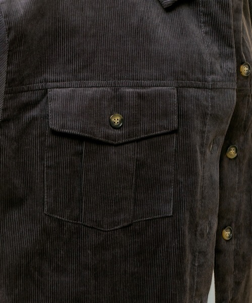 RASVOA（ラスボア）の「【セットアップ着用可】コーデュロイオーバーシャツ/ロングシャツ（シャツ/ブラウス・レディース・ブラック/カーキ/アイボリー・FREE）」の14枚目の写真