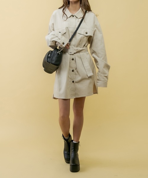 RASVOA（ラスボア）の「【セットアップ着用可】コーデュロイオーバーシャツ/ロングシャツ（シャツ/ブラウス・レディース・ブラック/カーキ/アイボリー・FREE）」の21枚目の写真