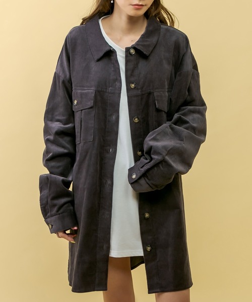 RASVOA（ラスボア）の「【セットアップ着用可】コーデュロイオーバーシャツ/ロングシャツ（シャツ/ブラウス・レディース・ブラック/カーキ/アイボリー・FREE）」の12枚目の写真