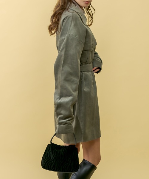 RASVOA（ラスボア）の「【セットアップ着用可】コーデュロイオーバーシャツ/ロングシャツ（シャツ/ブラウス・レディース・ブラック/カーキ/アイボリー・FREE）」の13枚目の写真