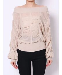 ニット/セーター(ホワイト/白色系・オフショルダー)ファッション通販