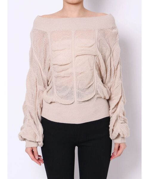 EMODA（エモダ）の「ワイドドレープニット（ニット/セーター・レディース・ブラック/ブルー/アイボリー/キャメル・FREE）」の2枚目の写真