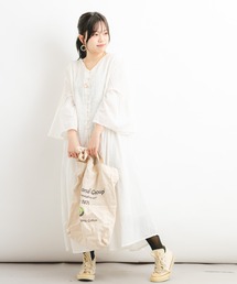 【wordtrobe】ピンタックロングガウンワンピース