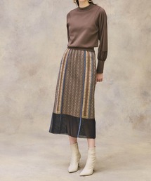 ラメジャガードニットスカート