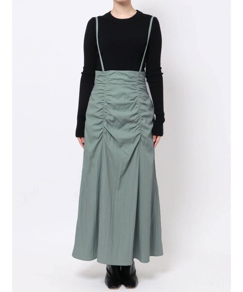 LAGUNAMOON（ラグナムーン）の「ウエストギャザーサスペンダースカート（スカート・レディース・ブラック/ブラウン/ミント・SMALL/MEDIUM）」の22枚目の写真