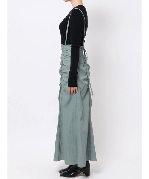 LAGUNAMOON（ラグナムーン）の「ウエストギャザーサスペンダースカート（スカート・レディース・ブラック/ブラウン/ミント・SMALL/MEDIUM）」の6枚目の写真