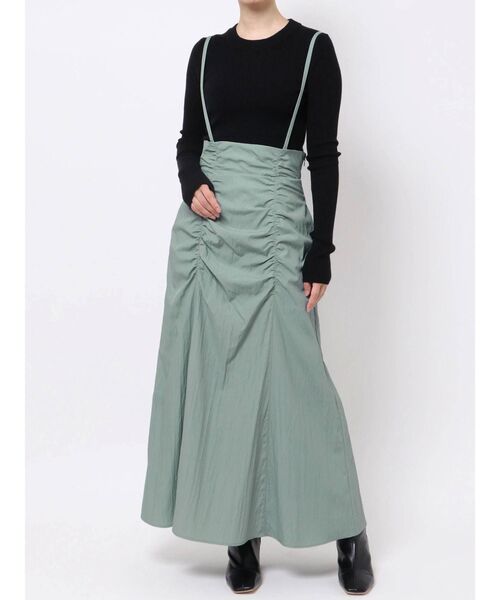 LAGUNAMOON（ラグナムーン）の「ウエストギャザーサスペンダースカート（スカート・レディース・ブラック/ブラウン/ミント・SMALL/MEDIUM）」の16枚目の写真