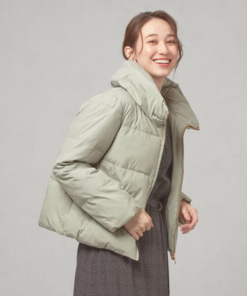 closet story（クローゼットストーリー）の「＜closet story（クローゼットストーリー）＞スムースタフタ ショート ダウン（ダウンジャケット/コート・レディース・ライム/ダークグレー/モカ・FREE）」の3枚目の写真