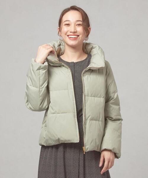 closet story（クローゼットストーリー）の「＜closet story（クローゼットストーリー）＞スムースタフタ ショート ダウン（ダウンジャケット/コート・レディース・ライム/ダークグレー/モカ・FREE）」の15枚目の写真