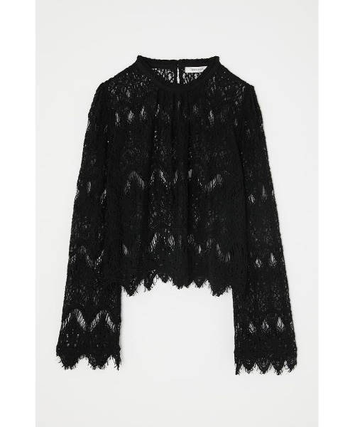 moussy - なとりかさん着用♡moussy SCALLOPED LACE トップス♡ブラック MOUSSY（マウジー）の「SCALLOPED LACE トップス（Tシャツ