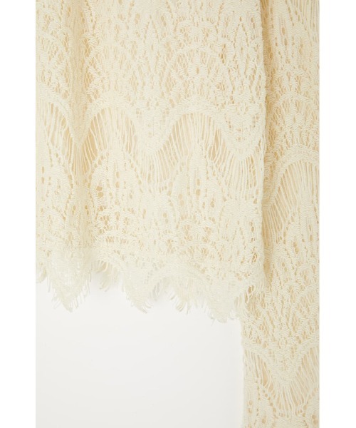 MOUSSY（マウジー）の「SCALLOPED LACE トップス（Tシャツ/カットソー・レディース・ブラック/アイボリー・FREE）」の9枚目の写真