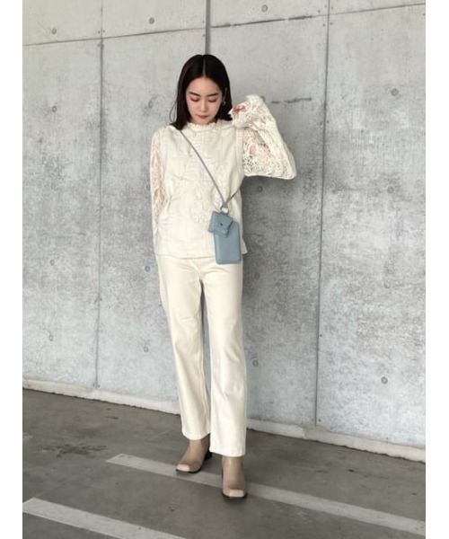 MOUSSY（マウジー）の「SCALLOPED LACE トップス（Tシャツ/カットソー・レディース・ブラック/アイボリー・FREE）」の18枚目の写真