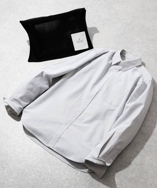 URBAN RESEARCH ROSSO MEN（アーバンリサーチロッソメン）の「『WEB限定』『抗菌』ハイパフォーマンスオックスボタンダウンシャツ（シャツ/ブラウス・メンズ・ブルー系その他/ホワイト/インディゴブルー/ブラック/ネイビー/ブラック系その他/ライトブルー/グレー/グレー系その他/ボルドー/レッド系その他・LARGE/MEDIUM/SMALL/X-LARGE/X-SMALL）」の5枚目の写真