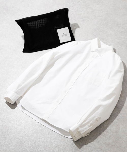 URBAN RESEARCH ROSSO MEN（アーバンリサーチロッソメン）の「『WEB限定』『抗菌』ハイパフォーマンスオックスボタンダウンシャツ（シャツ/ブラウス・メンズ・ブルー系その他/ホワイト/インディゴブルー/ブラック/ネイビー/ブラック系その他/ライトブルー/グレー/グレー系その他/ボルドー/レッド系その他・LARGE/MEDIUM/SMALL/X-LARGE/X-SMALL）」の2枚目の写真