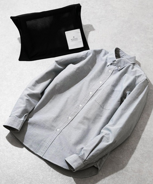 URBAN RESEARCH ROSSO MEN（アーバンリサーチロッソメン）の「『WEB限定』『抗菌』ハイパフォーマンスオックスボタンダウンシャツ（シャツ/ブラウス・メンズ・ブルー系その他/ホワイト/インディゴブルー/ブラック/ネイビー/ブラック系その他/ライトブルー/グレー/グレー系その他/ボルドー/レッド系その他・LARGE/MEDIUM/SMALL/X-LARGE/X-SMALL）」の9枚目の写真