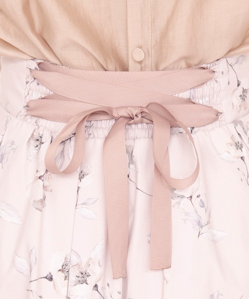 WILLSELECTION（ウィルセレクション）の「ラインポピーバックレースアップスカート（スカート・レディース・ベージュ/ラベンダー・MEDIUM）」の4枚目の写真