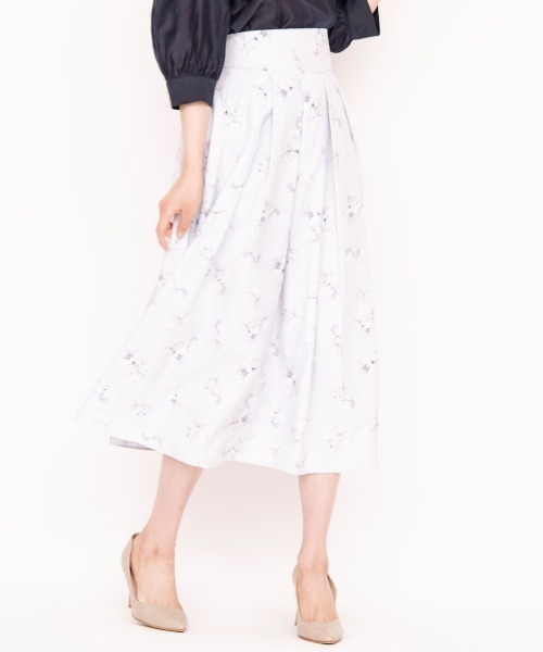 WILLSELECTION（ウィルセレクション）の「ラインポピーバックレースアップスカート（スカート・レディース・ベージュ/ラベンダー・MEDIUM）」の3枚目の写真