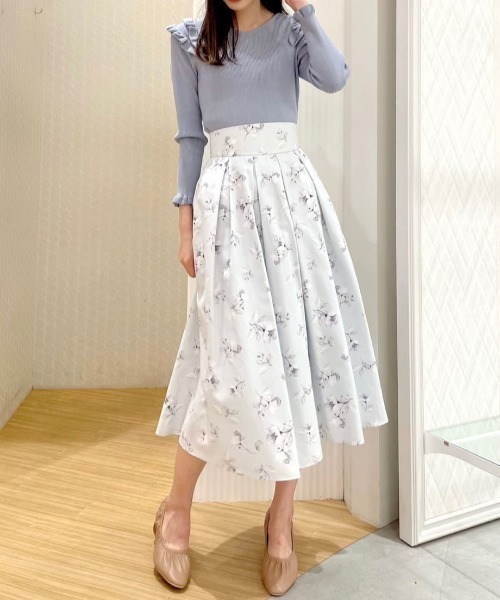 WILLSELECTION（ウィルセレクション）の「ラインポピーバックレースアップスカート（スカート・レディース・ベージュ/ラベンダー・MEDIUM）」の17枚目の写真