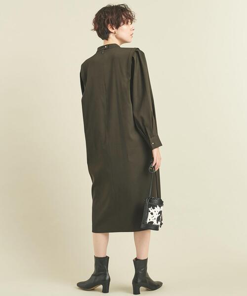 BEAUTY&YOUTH UNITED ARROWS(ビューティーアンドユースユナイテッドアローズ)の「BY スタンドカラーワンピース -ウォッシャブル- ∴(ワンピース・レディース・ネイビー/オリーブ/その他9/モカ・FREE)」の16枚目の写真