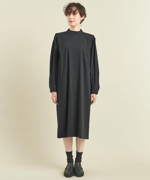 BEAUTY&YOUTH UNITED ARROWS(ビューティーアンドユースユナイテッドアローズ)の「BY スタンドカラーワンピース -ウォッシャブル- ∴(ワンピース・レディース・ネイビー/オリーブ/その他9/モカ・FREE)」の14枚目の写真