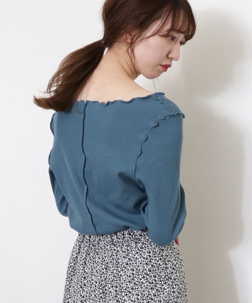 archives（アルシーヴ）の「アウトメローリブ長袖Ｔ（Tシャツ/カットソー・レディース・グリーン/ブラック/ブルー/オフホワイト/モカ・MEDIUM）」の16枚目の写真