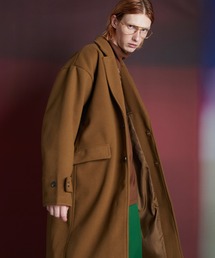 ビッグシルエット メルトン サイドスリットロングチェスターコート 【ENDER PRODUCTS/エンダープロダクツ】