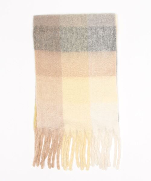 Mayree（メイリー）の「【Mayree】ボリュームフリンジチェック柄マフラー（マフラー・レディース・パープル/イエロー/グリーン・FREE）」の13枚目の写真