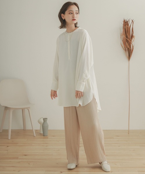 SENSE OF PLACE by URBAN RESEARCH（センスオブプレイスバイアーバンリサーチ）の「クルーネックチュニックブラウス（シャツ/ブラウス・レディース・オフホワイト/ライトベージュ・ONE）」の15枚目の写真