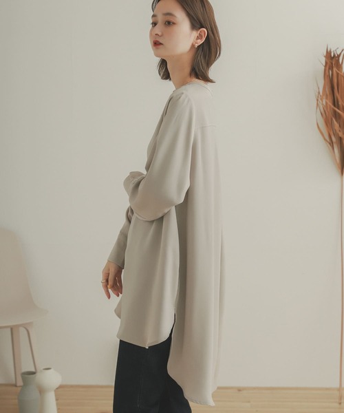 SENSE OF PLACE by URBAN RESEARCH（センスオブプレイスバイアーバンリサーチ）の「クルーネックチュニックブラウス（シャツ/ブラウス・レディース・オフホワイト/ライトベージュ・ONE）」の12枚目の写真