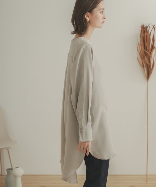 SENSE OF PLACE by URBAN RESEARCH（センスオブプレイスバイアーバンリサーチ）の「クルーネックチュニックブラウス（シャツ/ブラウス・レディース・オフホワイト/ライトベージュ・ONE）」の20枚目の写真