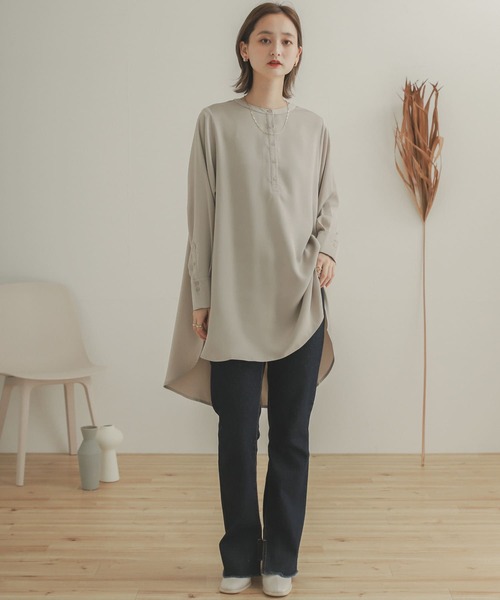 SENSE OF PLACE by URBAN RESEARCH（センスオブプレイスバイアーバンリサーチ）の「クルーネックチュニックブラウス（シャツ/ブラウス・レディース・オフホワイト/ライトベージュ・ONE）」の22枚目の写真