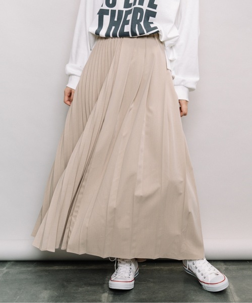 refinedworks(リファインドワークス)の「manywayロングプリーツスカート(スカート・レディース・チャコールグレー/ベージュ/ブルー・FREE)」の7枚目の写真