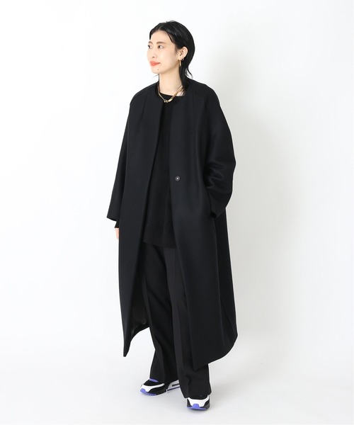 CITYSHOP(シティーショップ)の「OVER COCOON コート(ノーカラーコート・レディース・ブラウン/ブラック・36/38)」の7枚目の写真