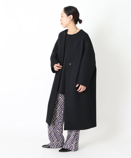 CITYSHOP(シティーショップ)の「OVER COCOON コート(ノーカラーコート・レディース・ブラウン/ブラック・36/38)」の13枚目の写真
