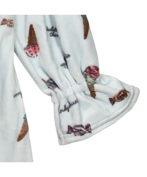 Candychuu（キャンディチュウ）の「アイス柄ルームワンピ×ヘアバンドセット（ルームワンピース・キッズ・サックスブルー・S/M/XS/XXS）」の3枚目の写真