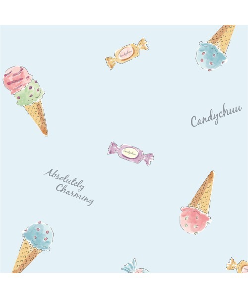 Candychuu（キャンディチュウ）の「アイス柄ルームワンピ×ヘアバンドセット（ルームワンピース・キッズ・サックスブルー・S/M/XS/XXS）」の4枚目の写真